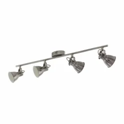 Luminaires Eglo Spot Eglo SERAS LED Brun foncé, Nickel mat, Rose, 4 lumières* Éclairage Led