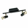 Luminaires Eglo Spot Eglo TOMARES LED Laiton, Noir, 2 lumières* Spots Et Projecteurs