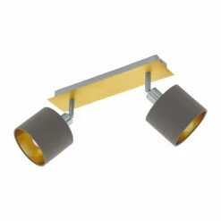 Lampes En Tissu-Luminaires Eglo Spot Eglo VALBIANO Laiton, Nickel mat, 2 lumières