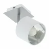 Lampes En Tissu-Luminaires Eglo Spot Eglo VALBIANO Nickel mat, Blanc, 1 lumière