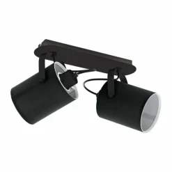Lampes En Tissu-Luminaires Eglo Spot Eglo VILLABATE Noir, 2 lumières