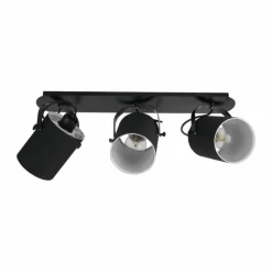 Lampes En Tissu-Luminaires Eglo Spot Eglo VILLABATE Noir, 3 lumières