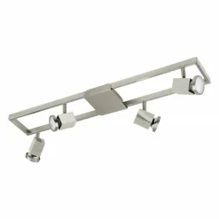 Luminaires Eglo Spot Eglo ZERACO Nickel mat, 4 lumières* Spots Et Projecteurs