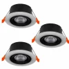 Luminaires Eglo Spot encastrable - kit de 3 Eglo CALONGE LED Noir, Blanc, 3 lumières* Luminaires Encastrés