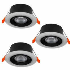 Luminaires Eglo Spot encastrable - kit de 3 Eglo CALONGE LED Noir, Blanc, 3 lumières* Luminaires Encastrés