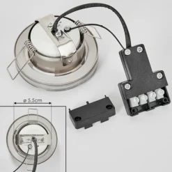 hofstein Spot encastrable Percoq LED Nickel mat, 1 lumière