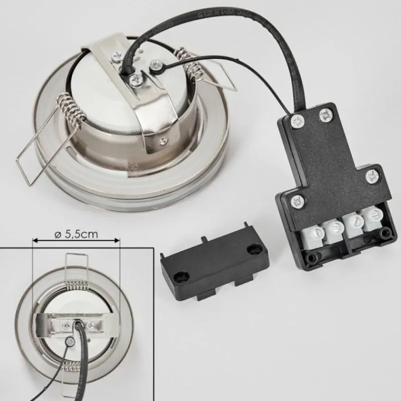 hofstein Spot encastrable Percoq LED Nickel mat, 1 lumière