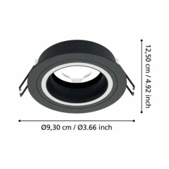 Luminaires Eglo Spot encastrable Eglo CAROSSO Noir, Blanc, 1 lumière* Luminaires Encastrés