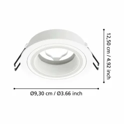 Luminaires Eglo Spot encastrable Eglo CAROSSO Blanc, 1 lumière* Luminaires Encastrés