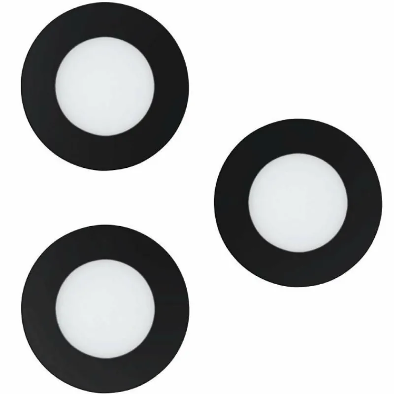 Luminaires Eglo Spot encastrable Eglo FUEVA-Z LED Noir, 3 lumières