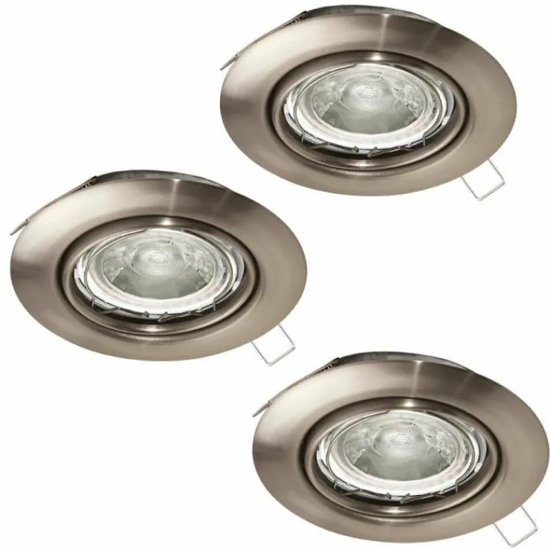 Luminaires Eglo Spot encastrable Eglo MAZUBY LED Nickel mat, 3 lumières* Luminaires Encastrés