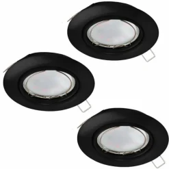Luminaires Eglo Spot encastrable Eglo PENETO LED Noir, 3 lumières* Luminaires Encastrés