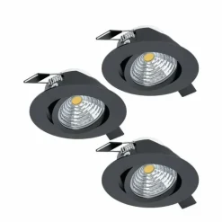 Luminaires Eglo Spot encastrable Eglo SALICETO LED Noir, 3 lumières* Luminaires Encastrés
