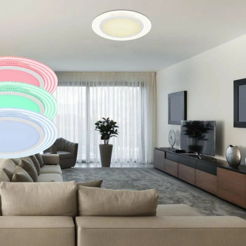 Luminaires Globo Lighting spot encastrable Globo NATHALIE LED Blanc, 1 lumière, Télécommandes, Changeur de couleurs* Luminaires Encastrés