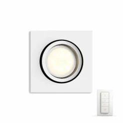 Luminaires Philips Spot encastrable, kit d'extension Philips Hue Ambiance White Milliskin Blanc, 1 lumière, Télécommandes
