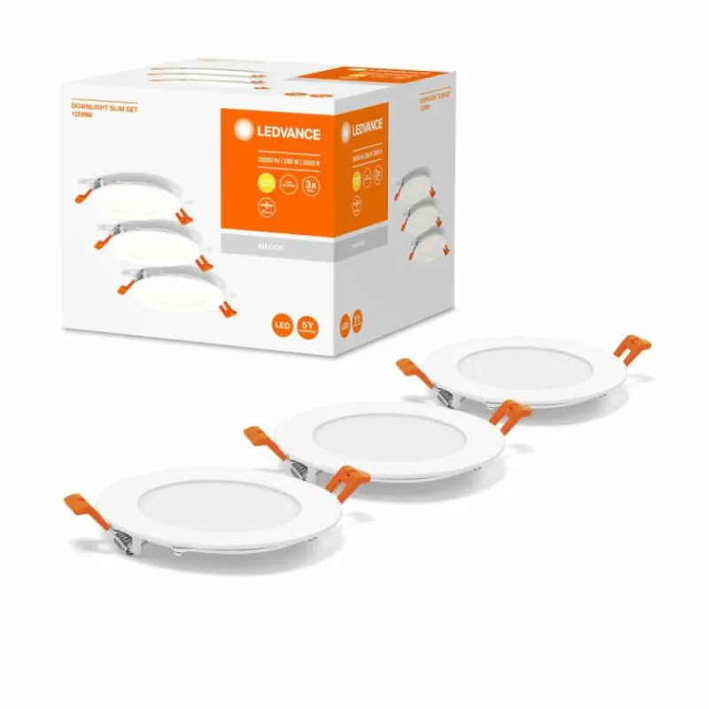 Luminaires Ledvance Spot encastrable LEDVANCE DOWNLIGHT SLIM Blanc, 3 lumières* Luminaires Encastrés