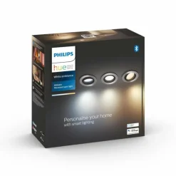 Luminaires Philips Spot encastrable Philips Hue Milliskin LED Argenté, 3 lumières