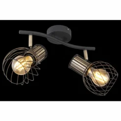 Lampes Dorées-Luminaires Globo Lighting Spot Globo ARGUSTO Noir, 2 lumières