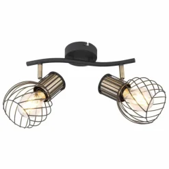 Lampes Dorées-Luminaires Globo Lighting Spot Globo ARGUSTO Noir, 2 lumières