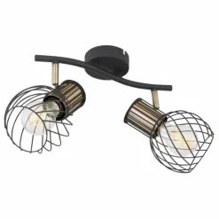 Lampes Dorées-Luminaires Globo Lighting Spot Globo ARGUSTO Noir, 2 lumières