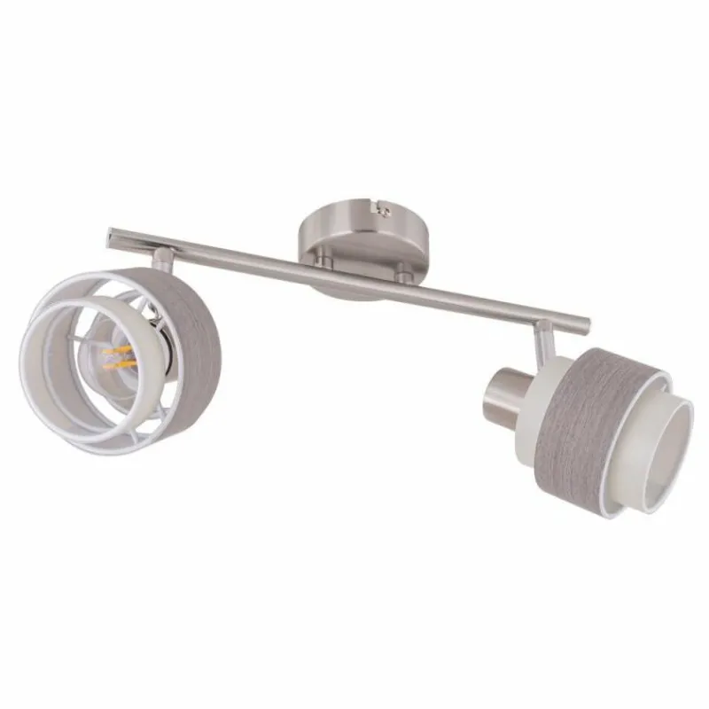 Luminaires Globo Lighting Spot Globo ASHGAAN Nickel mat, 2 lumières* Spots Et Projecteurs