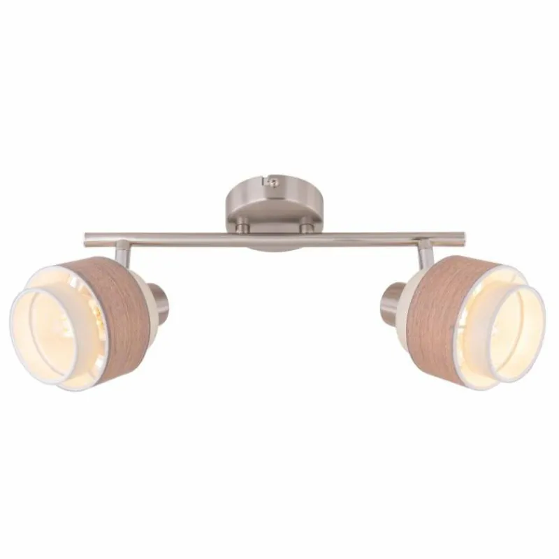 Luminaires Globo Lighting Spot Globo ASHGAAN Nickel mat, 2 lumières* Spots Et Projecteurs