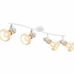 Lampes En Bois-Luminaires Globo Lighting Spot Globo BANA Brun, Blanc, 4 lumières