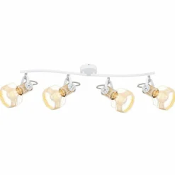 Lampes En Bois-Luminaires Globo Lighting Spot Globo BANA Brun, Blanc, 4 lumières