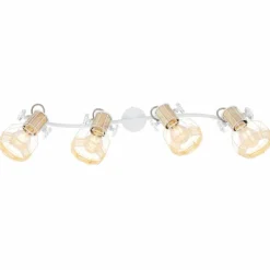 Lampes En Bois-Luminaires Globo Lighting Spot Globo BANA Brun, Blanc, 4 lumières