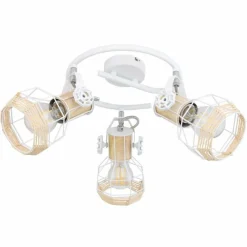 Lampes En Bois-Luminaires Globo Lighting Spot Globo BANA Brun, Blanc, 3 lumières