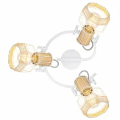 Lampes En Bois-Luminaires Globo Lighting Spot Globo BANA Brun, Blanc, 3 lumières