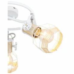 Lampes En Bois-Luminaires Globo Lighting Spot Globo BANA Brun, Blanc, 3 lumières