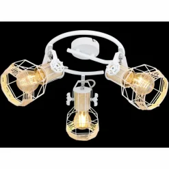 Lampes En Bois-Luminaires Globo Lighting Spot Globo BANA Brun, Blanc, 3 lumières