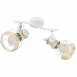 Lampes En Bois-Luminaires Globo Lighting Spot Globo BANA Brun, Blanc, 2 lumières