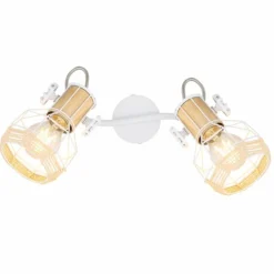 Lampes En Bois-Luminaires Globo Lighting Spot Globo BANA Brun, Blanc, 2 lumières