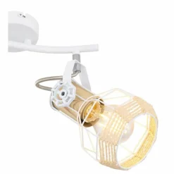 Lampes En Bois-Luminaires Globo Lighting Spot Globo BANA Brun, Blanc, 2 lumières