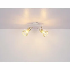 Lampes En Bois-Luminaires Globo Lighting Spot Globo BANA Brun, Blanc, 2 lumières