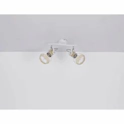 Lampes En Bois-Luminaires Globo Lighting Spot Globo BANA Brun, Blanc, 2 lumières
