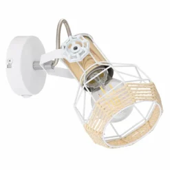 Lampes En Bois-Luminaires Globo Lighting Spot Globo BANA Brun, Blanc, 1 lumière