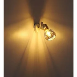 Lampes En Bois-Luminaires Globo Lighting Spot Globo BANA Brun, Blanc, 1 lumière