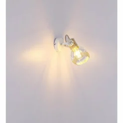 Lampes En Bois-Luminaires Globo Lighting Spot Globo BANA Brun, Blanc, 1 lumière