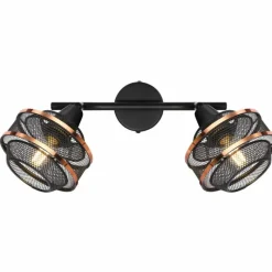 Lampes Dorées-Luminaires Globo Lighting Spot Globo BELLONA Noir, 2 lumières