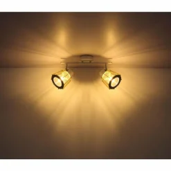 Lampes En Bois-Luminaires Globo Lighting Spot Globo BLAHA Brun, Blanc, 2 lumières