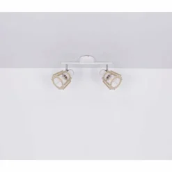 Lampes En Bois-Luminaires Globo Lighting Spot Globo BLAHA Brun, Blanc, 2 lumières