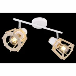 Lampes En Bois-Luminaires Globo Lighting Spot Globo BLAHA Brun, Blanc, 2 lumières