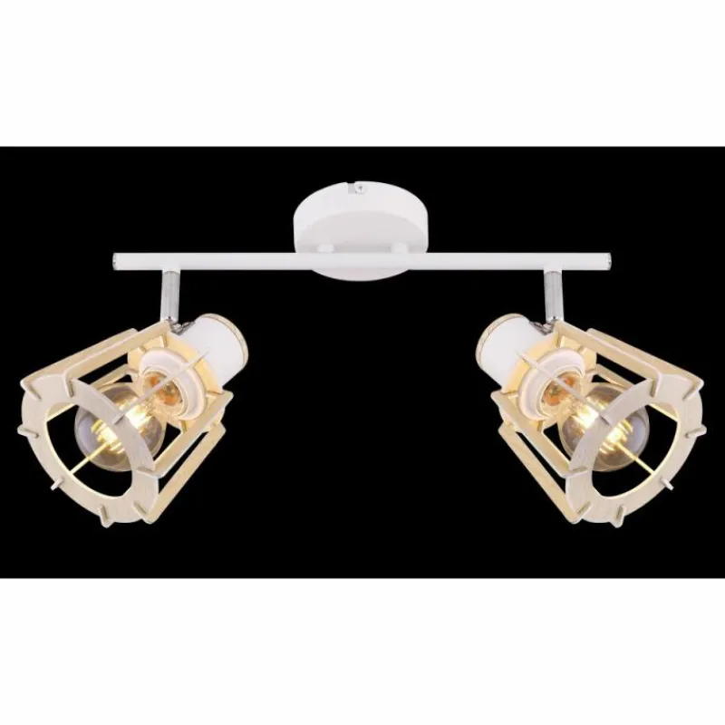 Lampes En Bois-Luminaires Globo Lighting Spot Globo BLAHA Brun, Blanc, 2 lumières