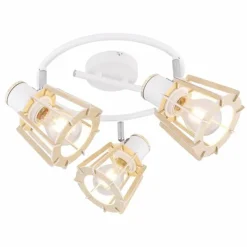 Lampes En Bois-Luminaires Globo Lighting Spot Globo BLAHA Brun, Blanc, 3 lumières