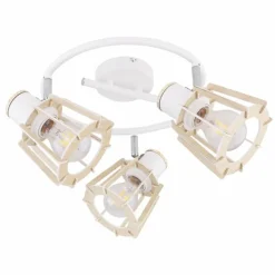 Lampes En Bois-Luminaires Globo Lighting Spot Globo BLAHA Brun, Blanc, 3 lumières