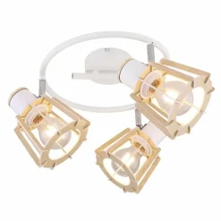 Lampes En Bois-Luminaires Globo Lighting Spot Globo BLAHA Brun, Blanc, 3 lumières