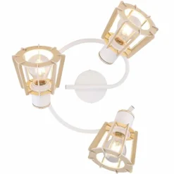 Lampes En Bois-Luminaires Globo Lighting Spot Globo BLAHA Brun, Blanc, 3 lumières